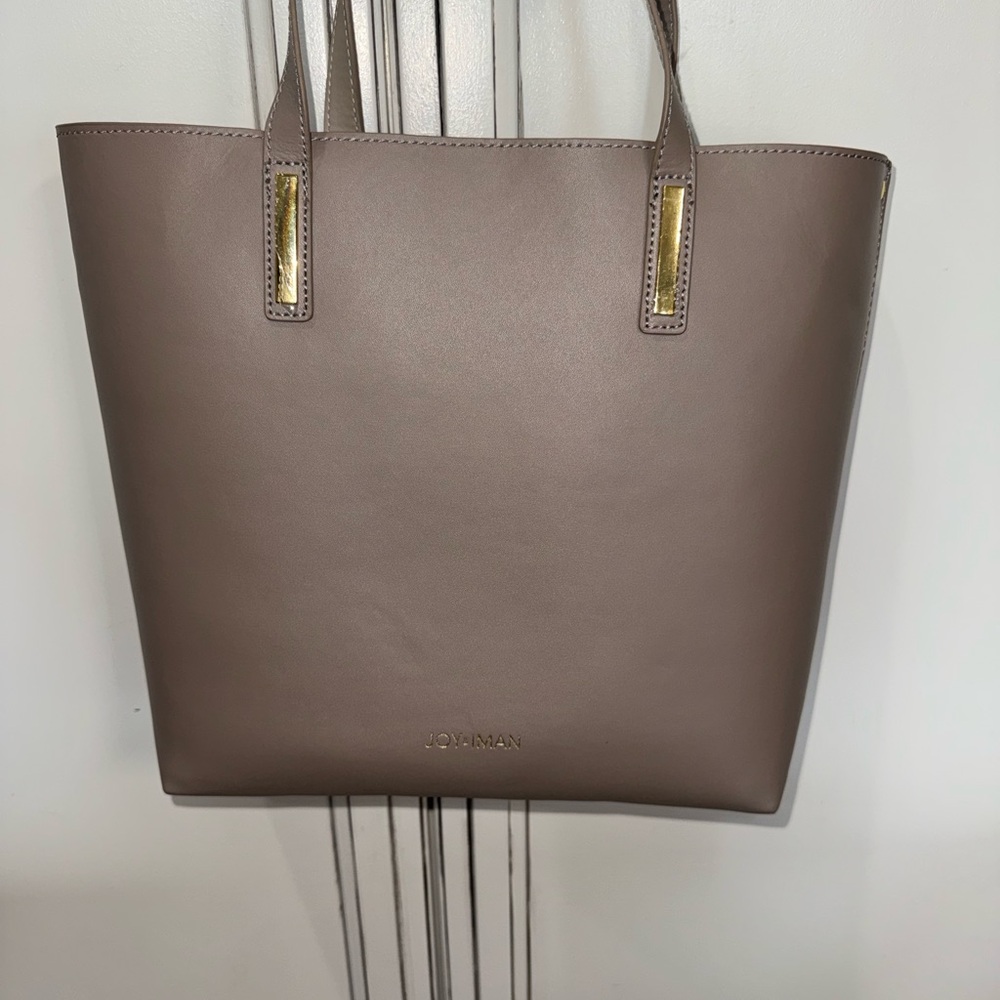 Like new Joy & Iman gray leather large tote purse travel bag - Picture 2 of 10